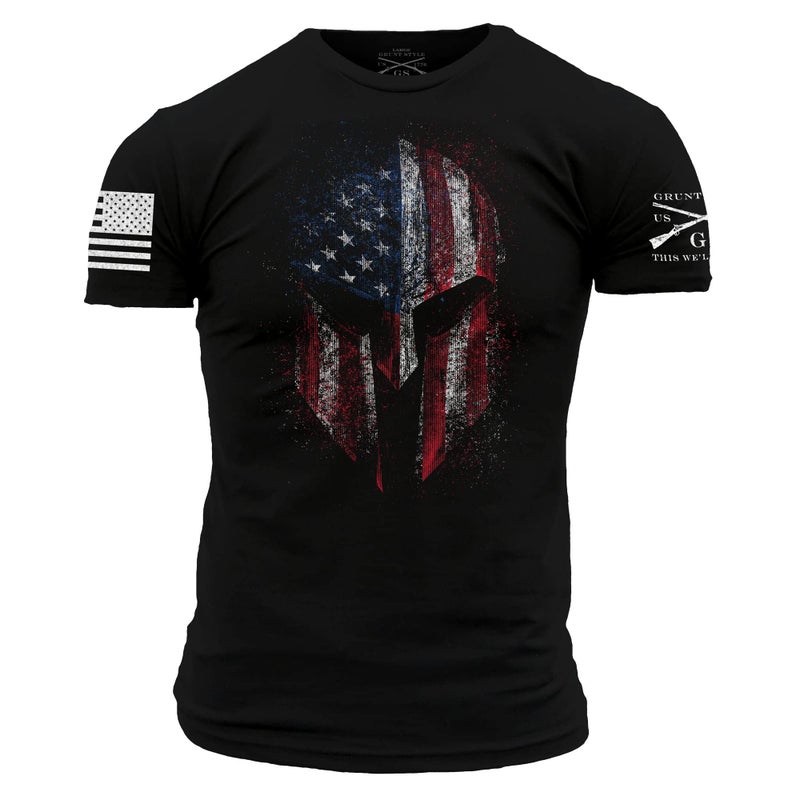 Grunt Style American Spartan 2.0 Men's T-Shirt (Black, Medium) - Image 1
